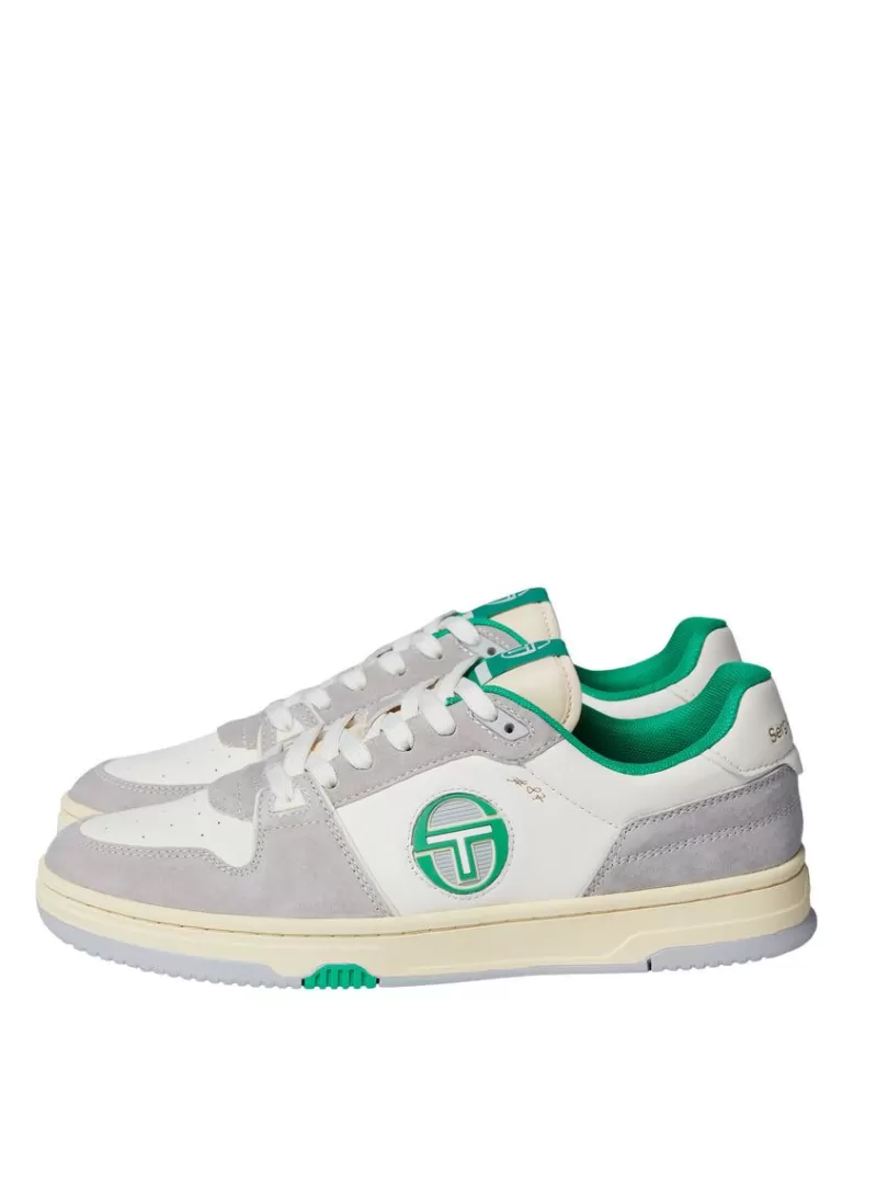 Sergio Tacchini View All>Prime Shot Da Sneaker- Antique White/ Almond Oil/ Bright Green