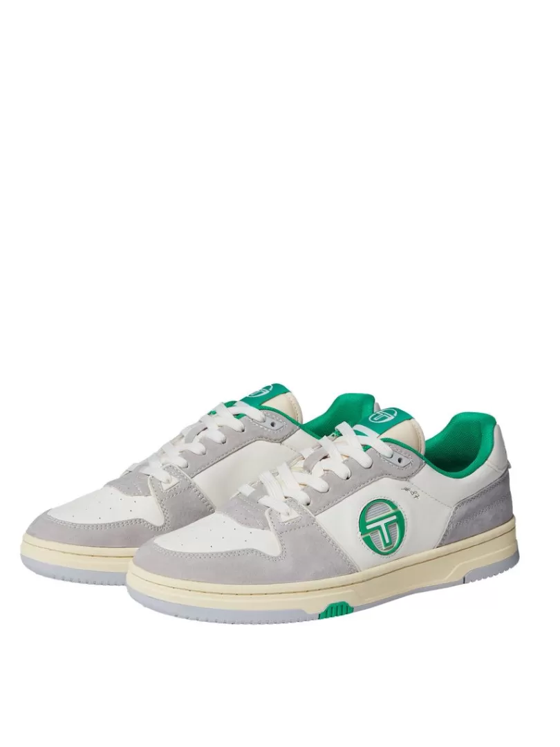 Sergio Tacchini View All>Prime Shot Da Sneaker- Antique White/ Almond Oil/ Bright Green